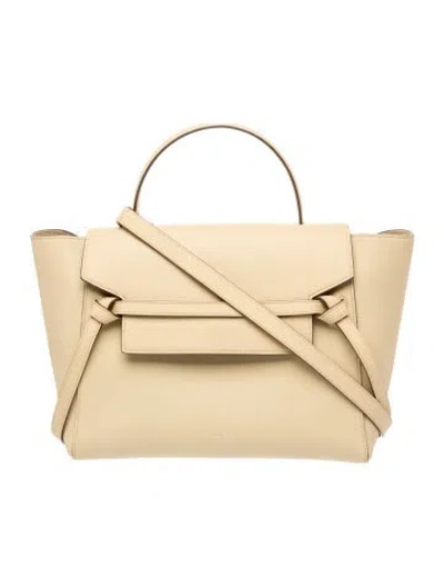 Pre-owned Celine Leather Belt Bag Mini In Neutral