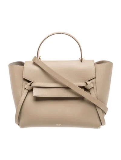 Pre-owned Celine Leather Belt Bag Mini In Neutrals