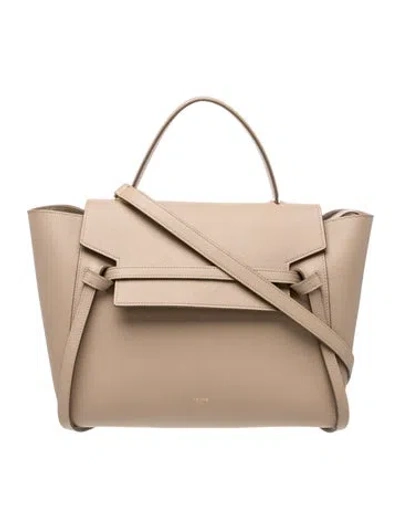 Pre-owned Celine Leather Belt Bag Mini In Neutrals