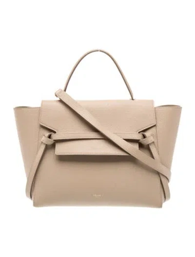 Pre-owned Celine Leather Belt Bag Mini In Neutrals