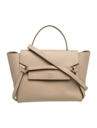 Pre-owned Celine Leather Belt Bag Mini In Neutrals