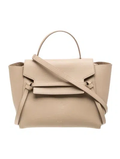 Pre-owned Celine Leather Belt Bag Mini In Neutrals