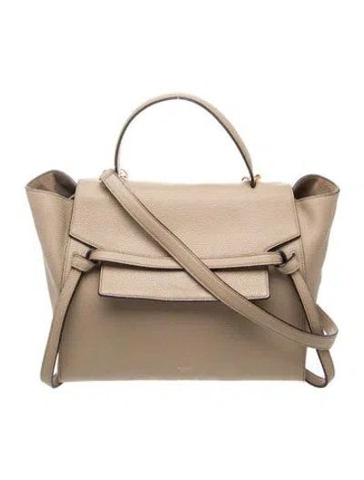 Pre-owned Celine Leather Belt Bag Mini In Neutrals
