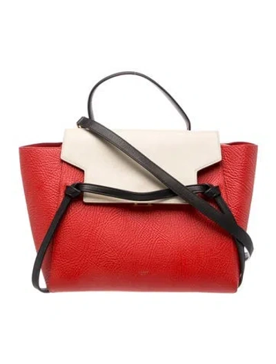 Pre-owned Celine Leather Belt Bag Mini In Red
