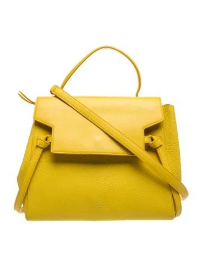 Pre-owned Celine Leather Belt Bag Mini In Yellow