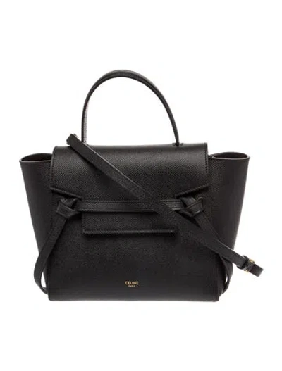 Pre-owned Celine Leather Belt Bag Nano 2023 In Black