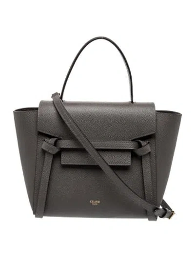 Pre-owned Celine Leather Belt Bag Nano 2024 In Gray