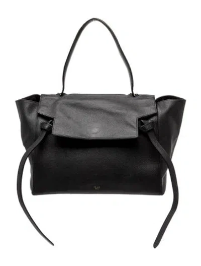 Pre-owned Celine Leather Belt Bag Small In Black