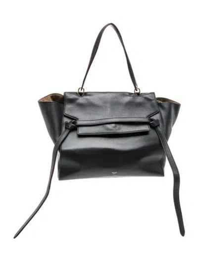 Pre-owned Celine Leather Belt Bag Small In Black