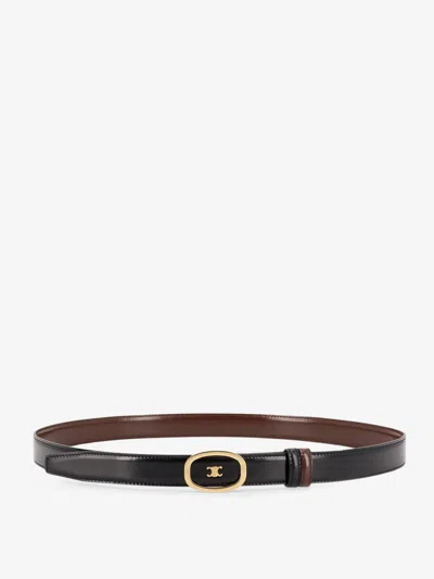 Celine Leather Belt In Black