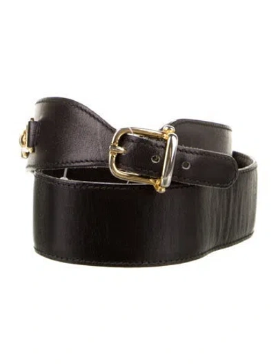 Pre-owned Celine Leather Belt In Black