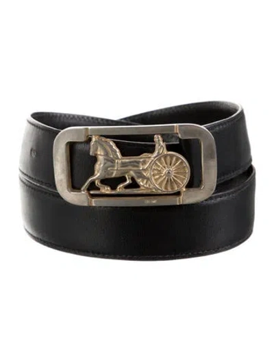 Pre-owned Celine Leather Belt In Black