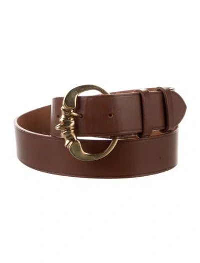 Pre-owned Celine Leather Belt In Brown