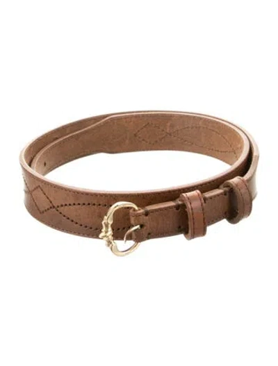 Pre-owned Celine Leather Belt In Brown