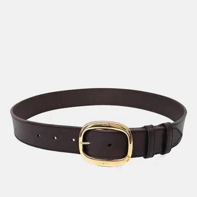 Pre-owned Celine Leather Belt In Brown