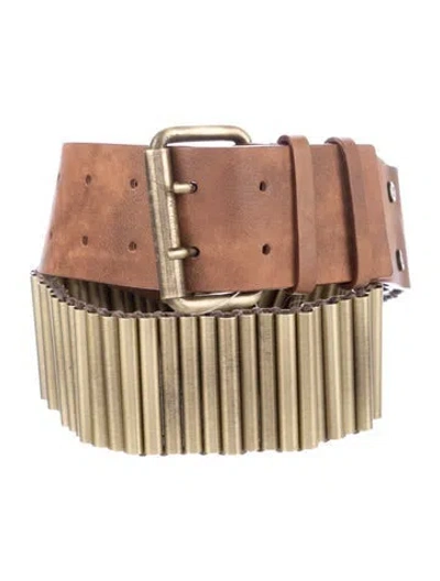 Pre-owned Celine Leather Belt In Brown