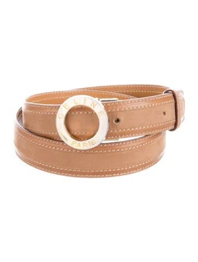 Pre-owned Celine Leather Belt In Neutral