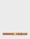 Celine Triomphe Medium Taurillon Leather Belt In Neutral