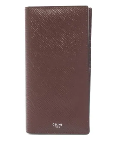 Pre-owned Celine Leather Bi-fold Wallet In Brown