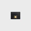 Celine Leather Bi-fold Card Case In Black