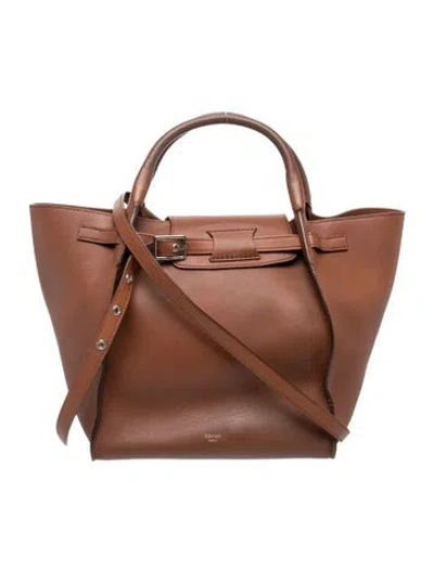 Pre-owned Celine Leather Big Bag Small In Brown