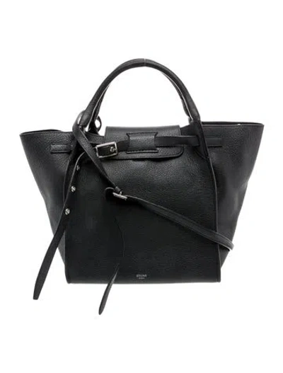 Pre-owned Celine Leather Big Bag Small In Gray