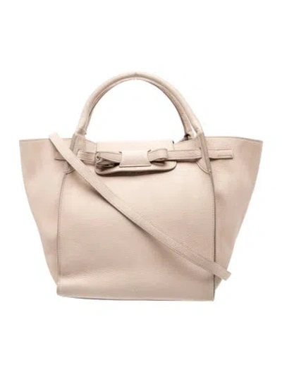Pre-owned Celine Leather Big Bag Small In Neutral