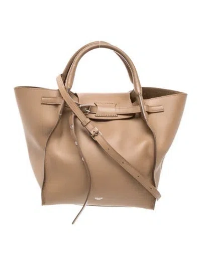 Pre-owned Celine Leather Big Bag Small In Neutral
