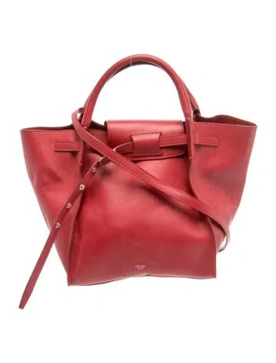 Pre-owned Celine Leather Big Bag Small In Red