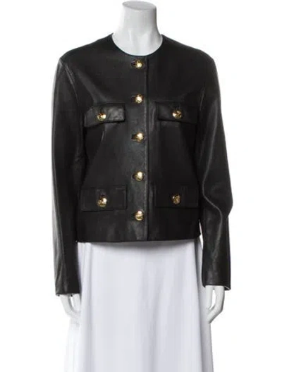 Pre-owned Celine Leather Biker Jacket In Black