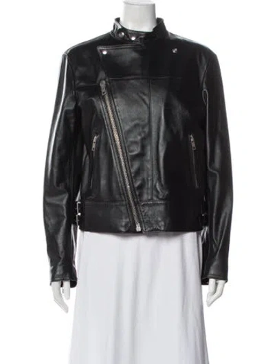 Pre-owned Celine Leather Biker Jacket In Black