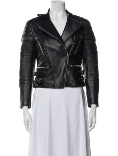 Pre-owned Celine Leather Biker Jacket In Black