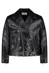 Celine Leather Biker Jacket In Black