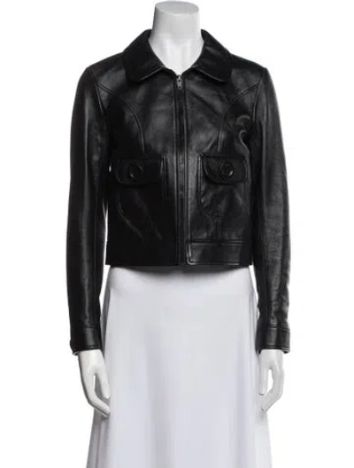 Pre-owned Celine Leather Biker Jacket W/ Tags In Black