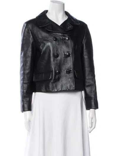 Pre-owned Celine Leather Blazer In Black
