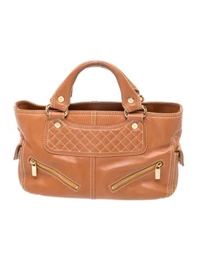 Pre-owned Celine Leather Boogie Vintage In Brown