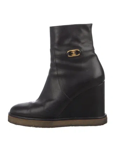 Pre-owned Celine Leather Boots In Black
