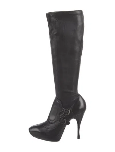 Pre-owned Celine Leather Boots In Black