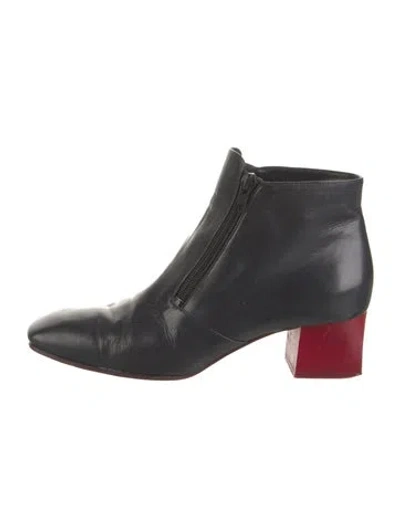 Pre-owned Celine Leather Boots In Black/burgundy