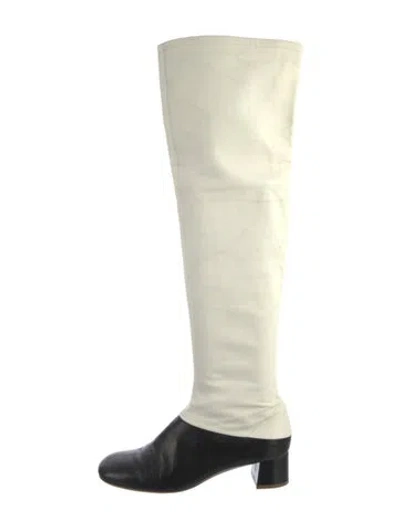 Pre-owned Celine Leather Boots In Black/white