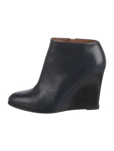 Pre-owned Celine Leather Boots In Blue