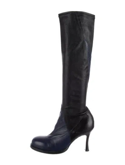 Pre-owned Celine Leather Boots In Blue