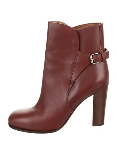 Pre-owned Celine Leather Boots In Burgundy