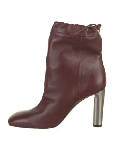 Pre-owned Celine Leather Boots In Burgundy