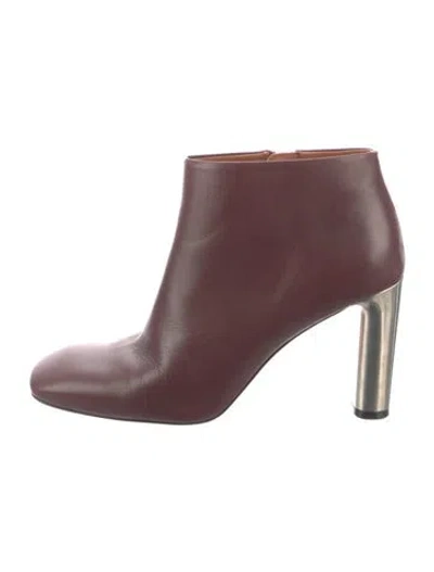 Pre-owned Celine Leather Boots In Burgundy