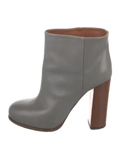 Pre-owned Celine Leather Boots In Gray