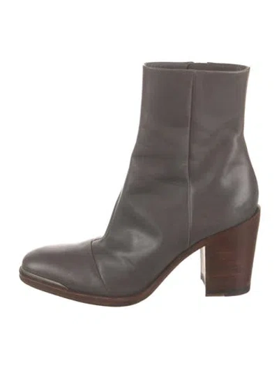 Pre-owned Celine Leather Boots In Gray