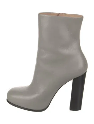 Pre-owned Celine Leather Boots In Gray