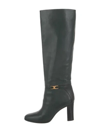 Pre-owned Celine Leather Boots In Green