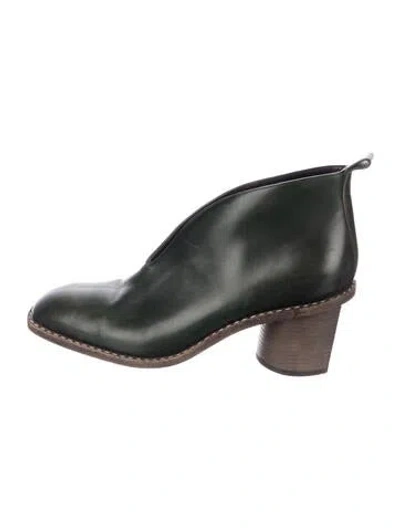 Pre-owned Celine Leather Boots In Green